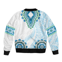Africa Dashiki Bomber Jacket With Polynesian Pattern Blue Version LT05 - Polynesian Pride