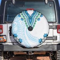 Africa Dashiki Spare Tire Cover With Polynesian Pattern Blue Version LT05 Blue - Polynesian Pride