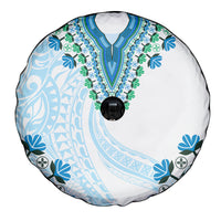 Africa Dashiki Spare Tire Cover With Polynesian Pattern Blue Version LT05 - Polynesian Pride