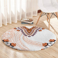Africa Dashiki Round Carpet With Polynesian Pattern Beige Version LT05 - Polynesian Pride