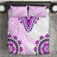 Africa Dashiki Bedding Set With Polynesian Pattern Pink Version