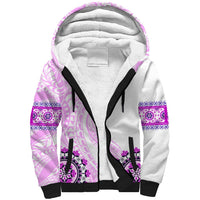 Africa Dashiki Sherpa Hoodie With Polynesian Pattern Pink Version LT05 Unisex Pink - Polynesian Pride