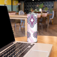 Africa Dashiki Skinny Tumbler With Polynesian Pattern Pink Version