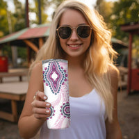 Africa Dashiki Skinny Tumbler With Polynesian Pattern Pink Version