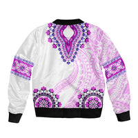 Africa Dashiki Sleeve Zip Bomber Jacket With Polynesian Pattern Pink Version LT05 - Polynesian Pride