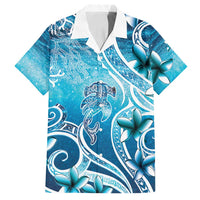 Polynesia World Ocean Day Family Matching Summer Maxi Dress and Hawaiian Shirt Ocean Style LT05 Dad's Shirt - Short Sleeve Blue - Polynesian Pride