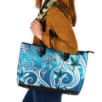 Polynesia World Ocean Day Leather Tote Bag Ocean Style
