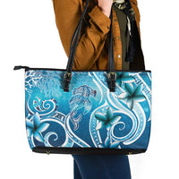 Polynesia World Ocean Day Leather Tote Bag Ocean Style