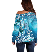 Polynesia World Ocean Day Off Shoulder Sweater Ocean Style