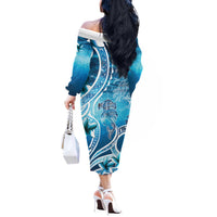 Polynesia World Ocean Day Off The Shoulder Long Sleeve Dress Ocean Style