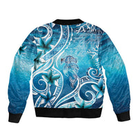 Polynesia World Ocean Day Sleeve Zip Bomber Jacket Ocean Style