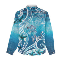 Polynesia World Ocean Day Women Casual Shirt Ocean Style