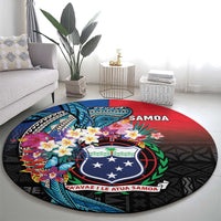 Samoa Round Carpet Humpback Whale Siapo Pattern LT05 - Polynesian Pride