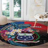 Samoa Round Carpet Humpback Whale Siapo Pattern LT05 - Polynesian Pride