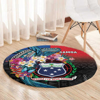 Samoa Round Carpet Humpback Whale Siapo Pattern LT05 - Polynesian Pride