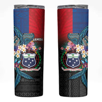 Samoa Skinny Tumbler Humpback Whale Siapo Pattern LT05 Blue - Polynesian Pride