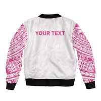 Personalised New Zealand Aotearoa Bomber Jacket Nurse Tribal Pink Version LT05 - Polynesian Pride