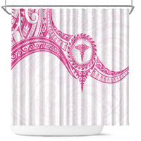 New Zealand Aotearoa Shower Curtain Nurse Tribal Pink Version