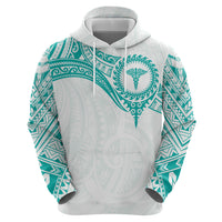 Personalised New Zealand Aotearoa Hoodie Nurse Tribal Teal Version LT05 - Polynesian Pride