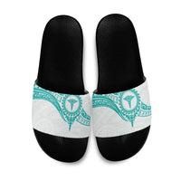 New Zealand Aotearoa Slide Sandals Nurse Tribal Teal Version LT05 Teal - Polynesian Pride