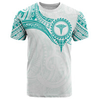 Personalised New Zealand Aotearoa T Shirt Nurse Tribal Teal Version LT05 Teal - Polynesian Pride