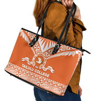 Tonga Tailulu College Leather Tote Bag Tongan Kupesi Pattern