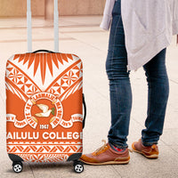 Tonga Tailulu College Luggage Cover Tongan Kupesi Pattern LT05 Orange - Polynesian Pride