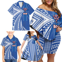 Personalised Hawaii 808 Family Matching Off Shoulder Short Dress and Hawaiian Shirt Unique Style