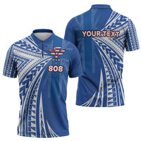 Personalised Hawaii 808 Zipper Polo Shirt Unique Style LT05 - Polynesian Pride