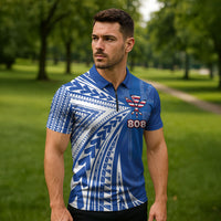 Personalised Hawaii 808 Zipper Polo Shirt Unique Style LT05 - Polynesian Pride