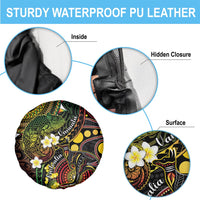 Vanuatu And Australia Aboriginal Spare Tire Cover Iguana And Kangaroo Together