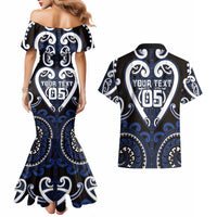 Custom Aotearoa Ngati Tuwharetoa Couples Matching Mermaid Dress and Hawaiian Shirt Maori Tribal Pattern LT05 - Polynesian Pride