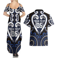 Custom Aotearoa Ngati Tuwharetoa Couples Matching Summer Maxi Dress and Hawaiian Shirt Maori Tribal Pattern LT05 - Polynesian Pride