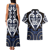 Custom Aotearoa Ngati Tuwharetoa Couples Matching Tank Maxi Dress and Hawaiian Shirt Maori Tribal Pattern LT05 - Polynesian Pride