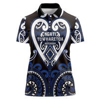 Custom Aotearoa Ngati Tuwharetoa Women Polo Shirt Maori Tribal Pattern