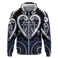 Custom Aotearoa Ngati Tuwharetoa Zip Hoodie Maori Tribal Pattern