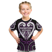 Custom Aotearoa Rangitane Kid T Shirt Maori Tribal Pattern