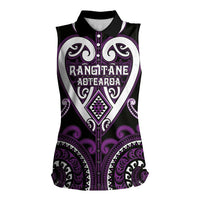 Custom Aotearoa Rangitane Women Sleeveless Polo Shirt Maori Tribal Pattern