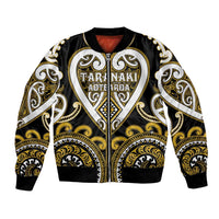 Custom Aotearoa Taranaki Bomber Jacket Maori Tribal Pattern LT05 Unisex Yellow - Polynesian Pride