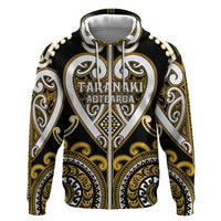 Custom Aotearoa Taranaki Hoodie Maori Tribal Pattern