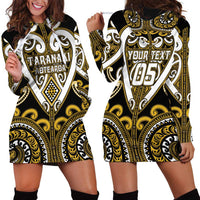 Custom Aotearoa Taranaki Hoodie Dress Maori Tribal Pattern LT05 - Polynesian Pride