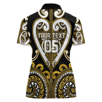Custom Aotearoa Taranaki Women Polo Shirt Maori Tribal Pattern