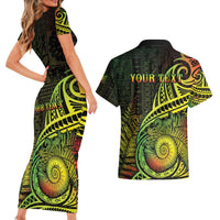 Personalised Fiji Lovoni Day Couples Matching Short Sleeve Bodycon Dress and Hawaiian Shirt 154th Years