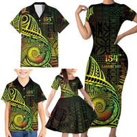 Personalised Fiji Lovoni Day Family Matching Short Sleeve Bodycon Dress and Hawaiian Shirt 154th Years