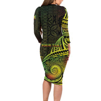 Personalised Fiji Lovoni Day Long Sleeve Bodycon Dress 154th Years