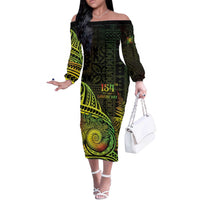 Personalised Fiji Lovoni Day Off The Shoulder Long Sleeve Dress 154th Years