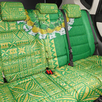 Fiji Lovoni Back Car Seat Cover Fijian Tapa Salusalu Green Glitter