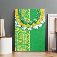 Fiji Lovoni Canvas Wall Art Fijian Tapa Salusalu Green Glitter