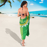 Fiji Lovoni Sarong Fijian Tapa Salusalu Green Glitter