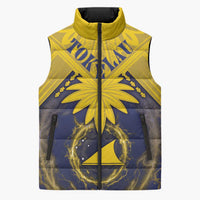 Tokelau Tokehega Day Sleeveless Puffer Jacket National Badge Special Style LT05 Yellow - Polynesian Pride